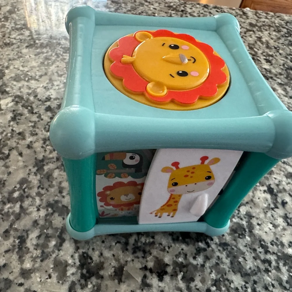 Fisher-Price Teal and Yellow Lion Activity Block